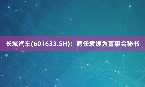长城汽车(601633.SH)：聘任袁媛为董事会秘书