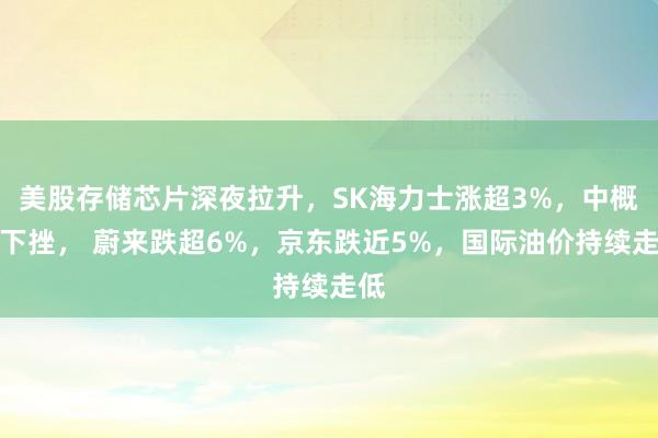 美股存储芯片深夜拉升，SK海力士涨超3%，中概股下挫， 蔚来跌超6%，京东跌近5%，国际油价持续走低