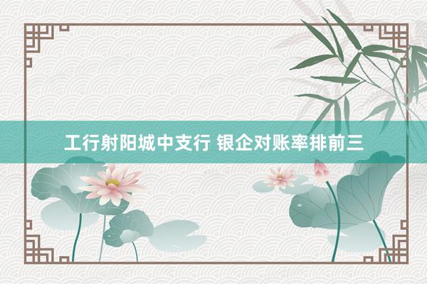 工行射阳城中支行 银企对账率排前三