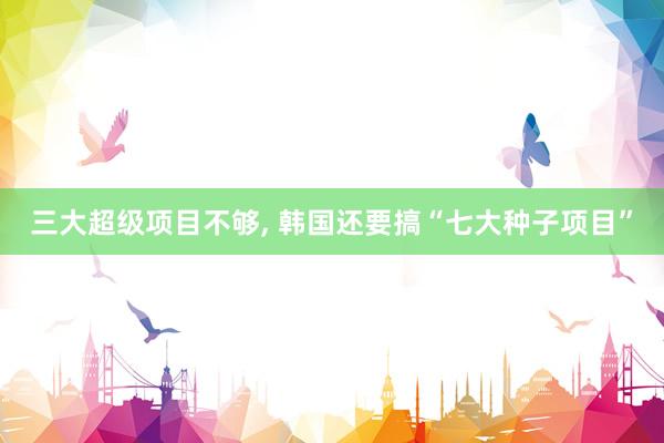 三大超级项目不够, 韩国还要搞“七大种子项目”