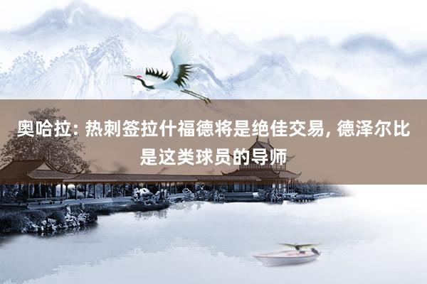 奥哈拉: 热刺签拉什福德将是绝佳交易, 德泽尔比是这类球员的导师