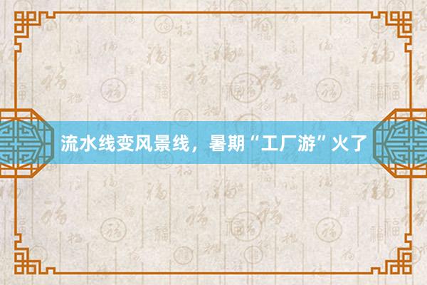 流水线变风景线，暑期“工厂游”火了