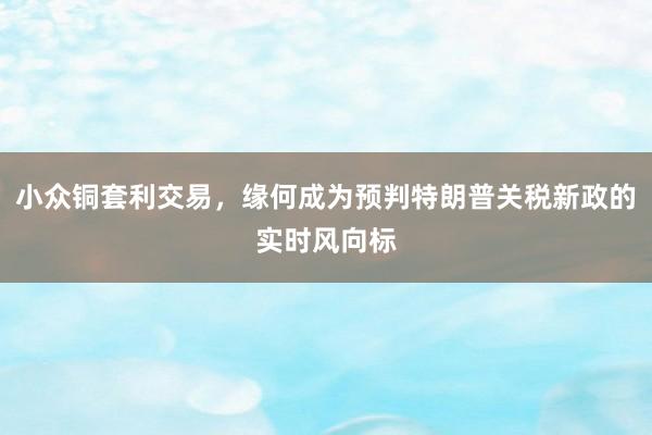 小众铜套利交易，缘何成为预判特朗普关税新政的实时风向标