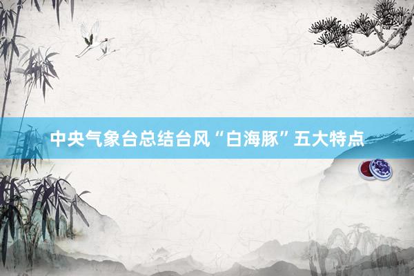 中央气象台总结台风“白海豚”五大特点