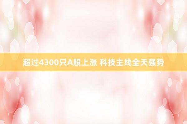 超过4300只A股上涨 科技主线全天强势