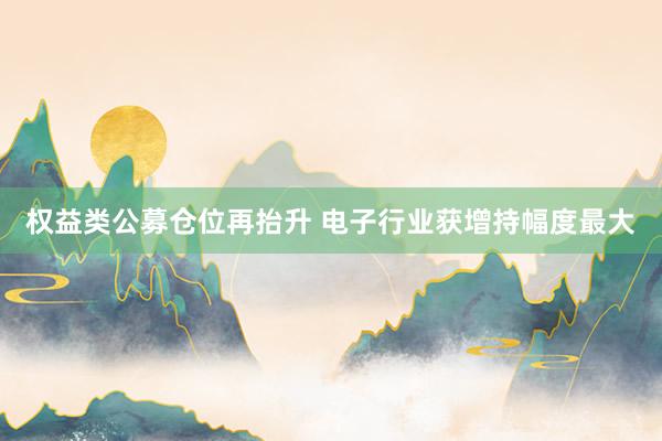 权益类公募仓位再抬升 电子行业获增持幅度最大