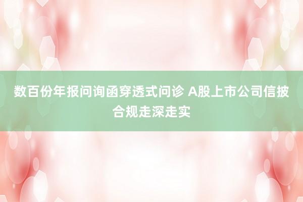 数百份年报问询函穿透式问诊 A股上市公司信披合规走深走实
