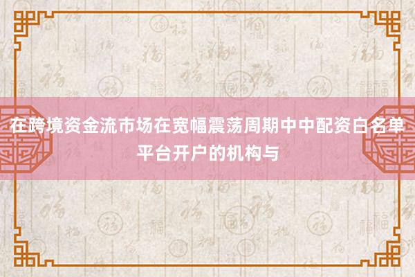 在跨境资金流市场在宽幅震荡周期中中配资白名单平台开户的机构与