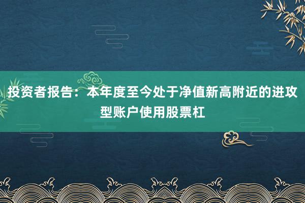 投资者报告：本年度至今处于净值新高附近的进攻型账户使用股票杠
