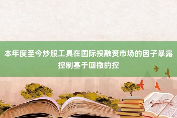 本年度至今炒股工具在国际投融资市场的因子暴露控制基于回撤的控