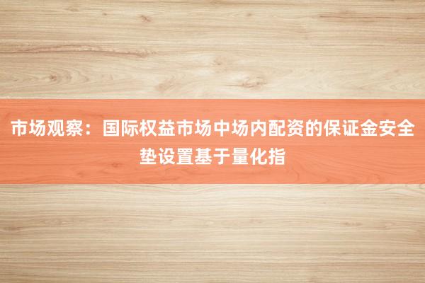 市场观察：国际权益市场中场内配资的保证金安全垫设置基于量化指