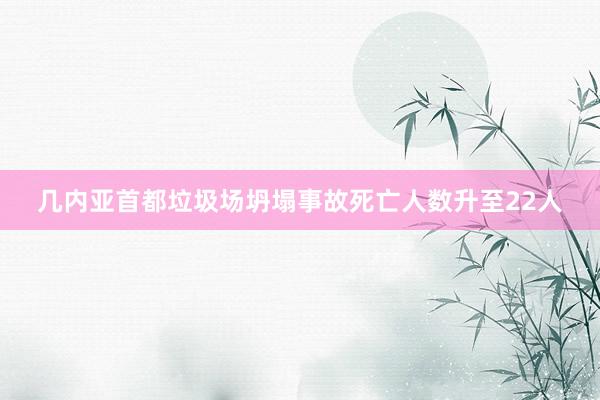 几内亚首都垃圾场坍塌事故死亡人数升至22人