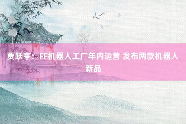贾跃亭：FF机器人工厂年内运营 发布两款机器人新品