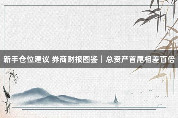 新手仓位建议 券商财报图鉴｜总资产首尾相差百倍