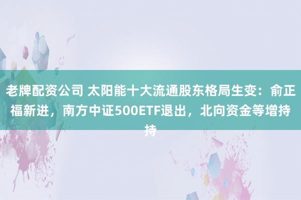 老牌配资公司 太阳能十大流通股东格局生变：俞正福新进，南方中证500ETF退出，北向资金等增持