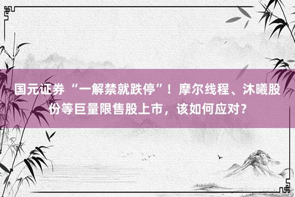 国元证券 “一解禁就跌停”！摩尔线程、沐曦股份等巨量限售股上市，该如何应对？