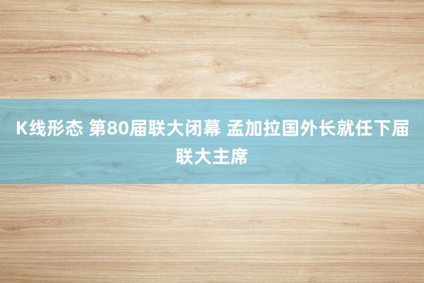 K线形态 第80届联大闭幕 孟加拉国外长就任下届联大主席