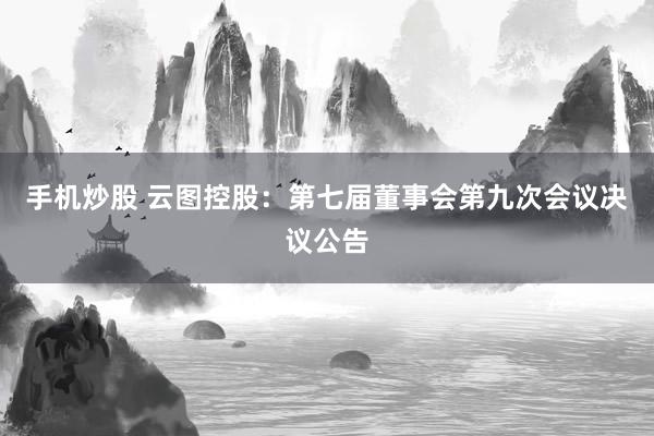 手机炒股 云图控股：第七届董事会第九次会议决议公告